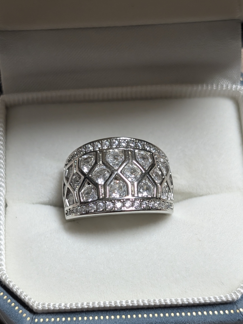 Gorgeous CZ Silver Band Ring